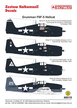 Techmod 48019 - Grumman F6F-5 Hellcat 1/48 – zdjęcie 2