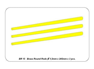 Tiges rondes en laiton Aber BR15 Ø 1,5 mm longueur 245 mm x 3 pièces. – image 4