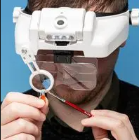 Lightcraft LC1769USB Professional LED Headband Magnifier With Bi-Plate Magnification Loupe / Szkło powiększające, czołowe, Pro LED, 1x 13x – zdjęcie 4