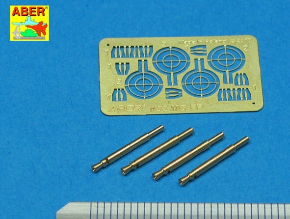 Aber A32008 Set of 4 barrels for German Oerlikon 20mm aircraft machine guns MG FF with sights 1/32 – image 2