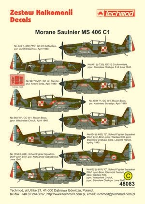 Techmod 48083 - Morane-Saulnier MS.406C1 1/48 – imagen 2