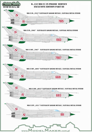 ModelMaker Decals D48152 MiG-21 in Polish service exclusive edition part III 1/48 – image 2