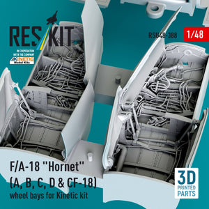 RESKIT RSU48-0388 F/A-18 &amp;quot;Hornet&amp;quot; (A, B, C, D &amp;amp; CF-18) wheel bays for Kinetic kit (3D printed) 1/48 – image 3