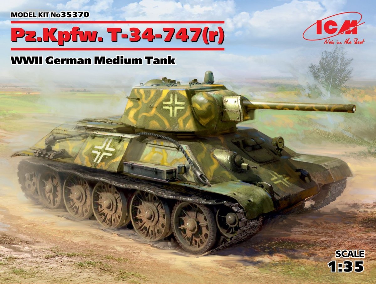 ICM 35370 Pz.Kpfw. 747 T-34(r), WWII German Medium Tank (1/35)