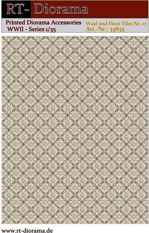 RT-Diorama 35835 Printed Accessories: Wall and Floor Tiles Nr.12 1/35