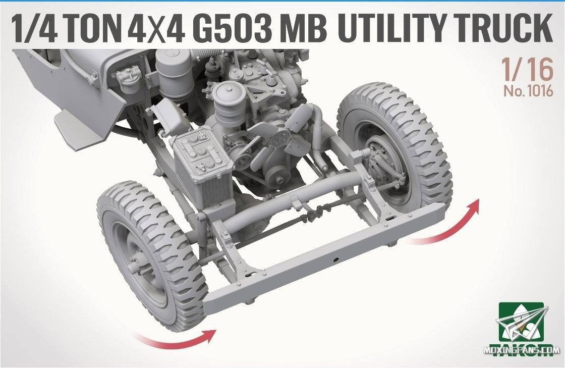 Takom 1016 1/4 ton 4×4 G503 MB Utility Truck ( Jeep Willys ) 1/16 – Bild 5