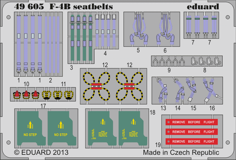 Eduard 49605 F-4B seatbelts 1/48 ACADEMY MINICRAFT