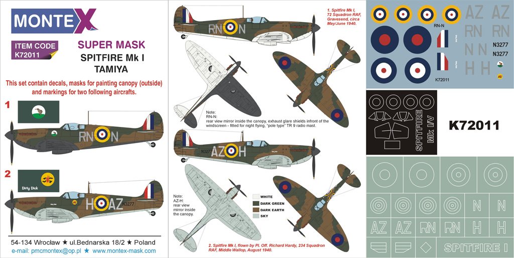 Montex K72011 SPITFIRE Mk I 1/72
