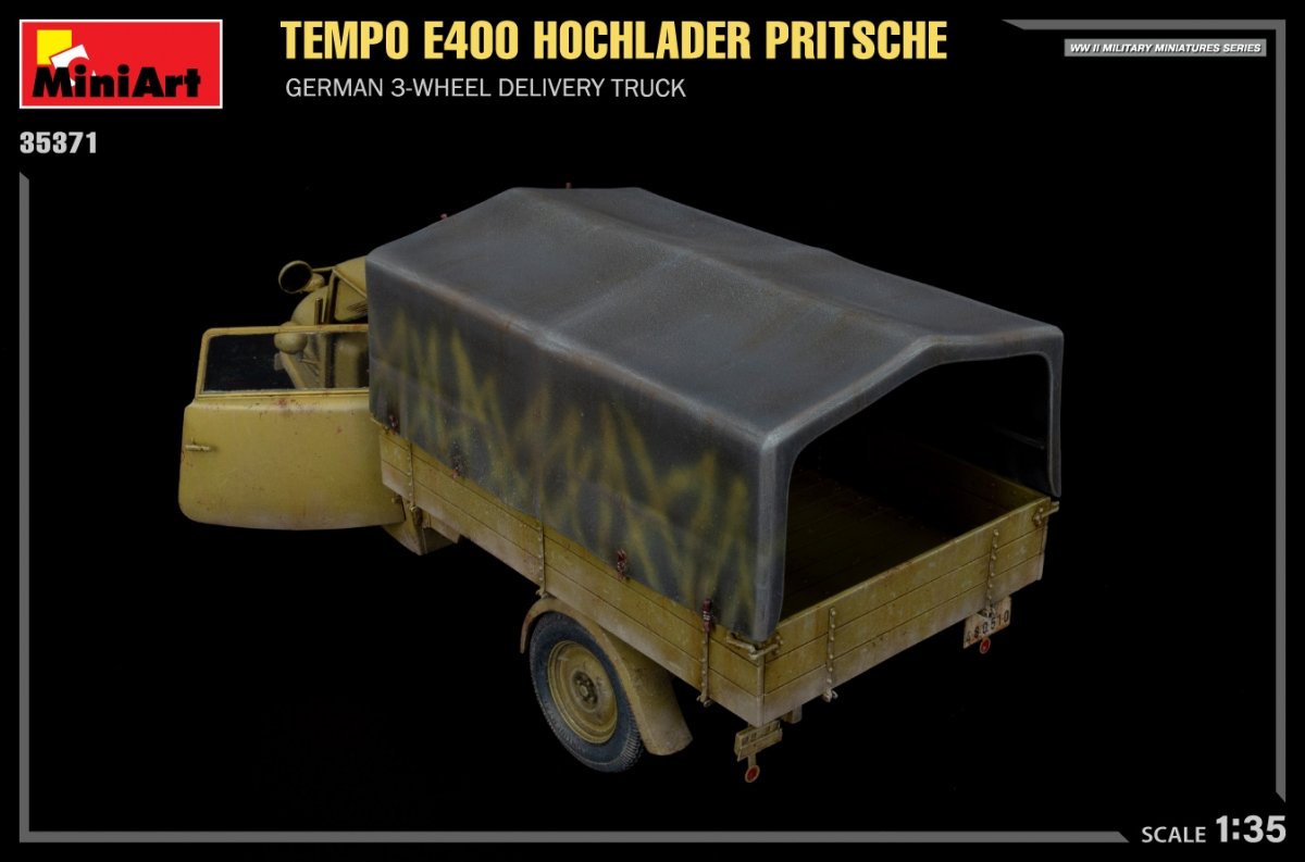 MiniArt 35371 Tempo E400 Hochlader Pritsche German 3-wheel delivery truck 1/35 – zdjęcie 4