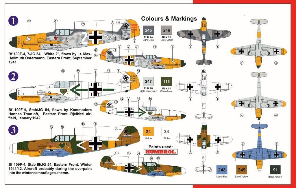 AZmodel AZ7536 Messerschmitt Bf-109F-4 &amp;quot;JG.54&amp;quot; 1/72 – zdjęcie 2