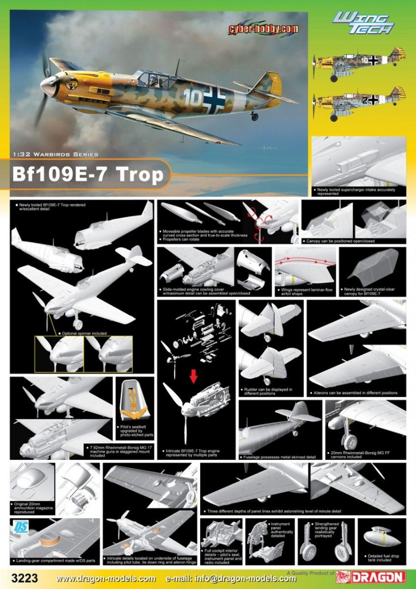 Cyber Hobby 3223 Bf109E-7 Trop 1/32 – zdjęcie 2