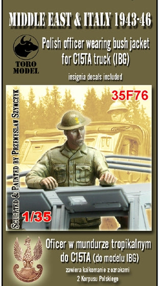 Toro 35F76 Middle East & Italy 1943-46 - Oficer w mundurze tropikalnym do C15TA Do modelu firmy IBG 2 Korpus Polski we Włoszech 1/35