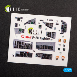Kelik K72047 JASDF F-2B Fighter interior 3D decals for FineMolds kit 1/72