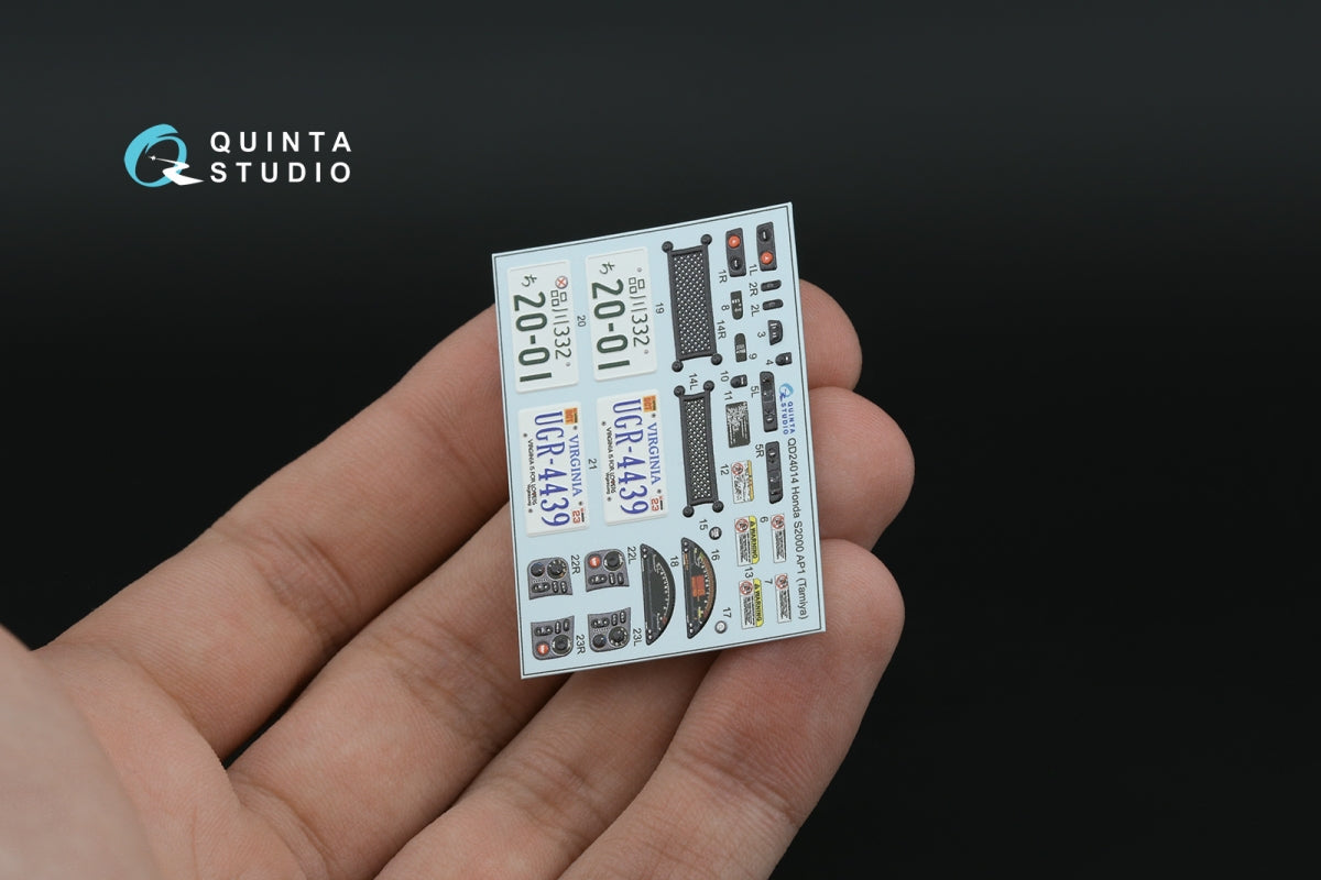 Quinta Studio QD+24014 Honda S2000 AP1 3D-Printed &amp; coloured Interior on decal paper (Tamiya) (with metal sticker parts) 1/35