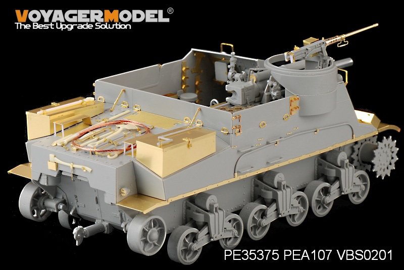 Maquette Voyager PE35375 Fusil américain M7 Priest de la Seconde Guerre mondiale (production intermédiaire) avec étui à munitions et ensemble téléphonique pour DRAGON 6637 au 1/35 – image 10