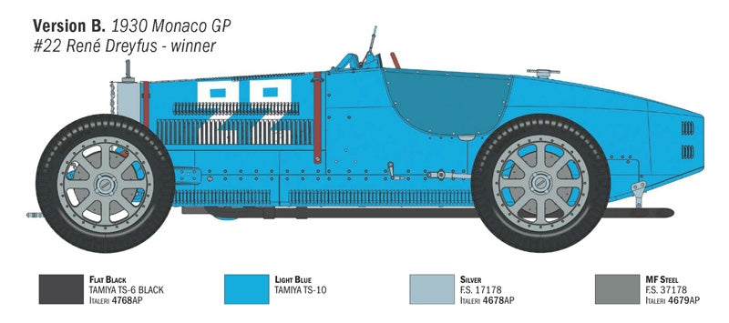 Italeri 4716 Bugatti Type 35B - Targa Florio 29/Monaco GP 30 1/12 – immagine 6