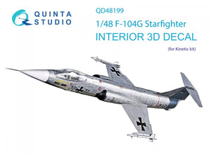 Quinta Studio QD48199 F-104G 3D-Printed &amp;amp; coloured Interior on decal paper (Kinetic) 1/48