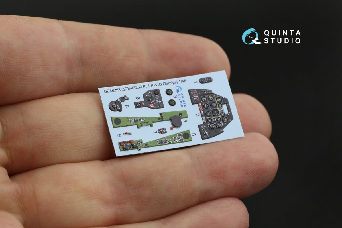 Quinta Studio QDS-48253 P-51D 3D-Printed &amp;amp; colored Interior on decal paper (Tamiya) (small version) 1/48 – image 8