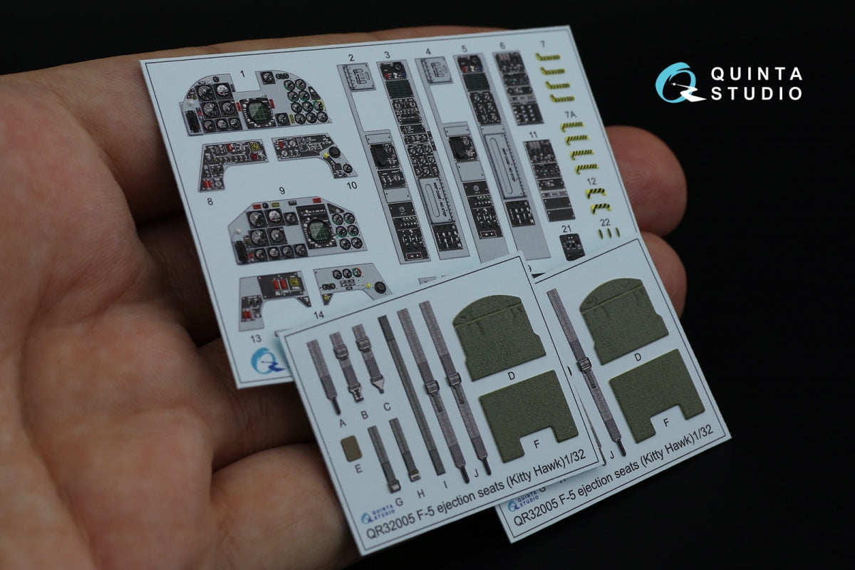 Quinta Studio QD32082 F-5F-2 3D-Printed coloured Interior on decal paper (KittyHawk) 1/32 – zdjęcie 2