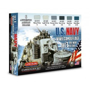 Lifecolor CS24 Acrylic paint set US navy Set 1 6x22ml