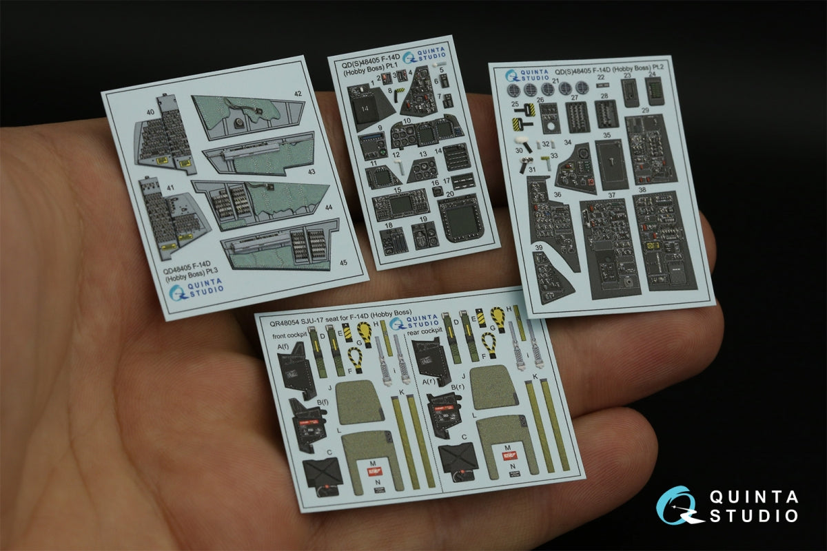 Quinta Studio QD48405 F-14D 3D-Printed &amp;amp; coloured Interior on decal paper (Hobby Boss) 1/48 – zdjęcie 3