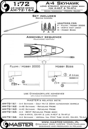 Master AM-72-164 A-4 Skyhawk - DŁUGI, PROSTY wysięgnik sondy tankowania (używany w wersjach A-4E/F &amp;amp; TA-4F/J) 1/72 – zdjęcie 4