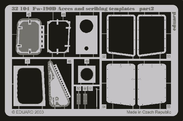 Eduard 32104 Fw 190D access and scribing templates 1/32 HASEGAWA – zdjęcie 2
