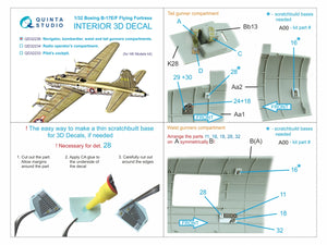 Quinta Studio QD32236 Boeing B-17E/F Navigator, bombardier, waist and tail gunners compartments. 3D-Printed coloured Interior (HK models) 1/32 – zdjęcie 10
