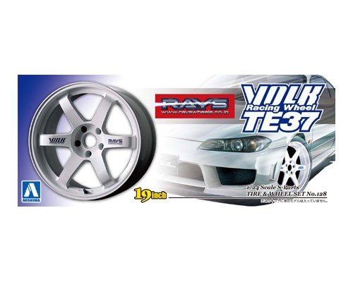 Aoshima 01001 Volk Racing Te37 Rims + Tires 1/24
