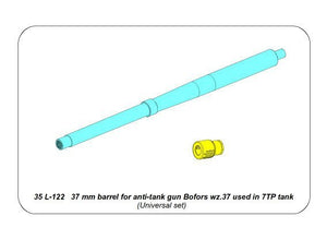 Aber 35L-122 37 mm barrel for anti-tank gun Bofors wz.37 used in 7TP tank 1/35 – image 6