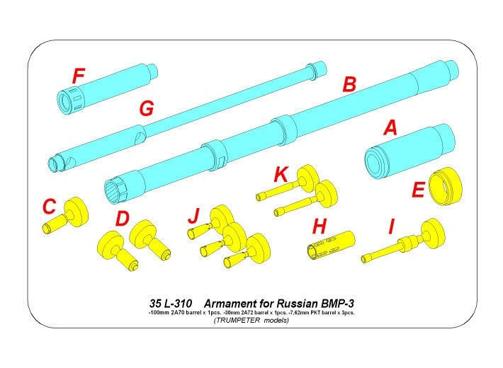 Aber 35L-310 Armament for Russian BMP-3 1/35 – image 3