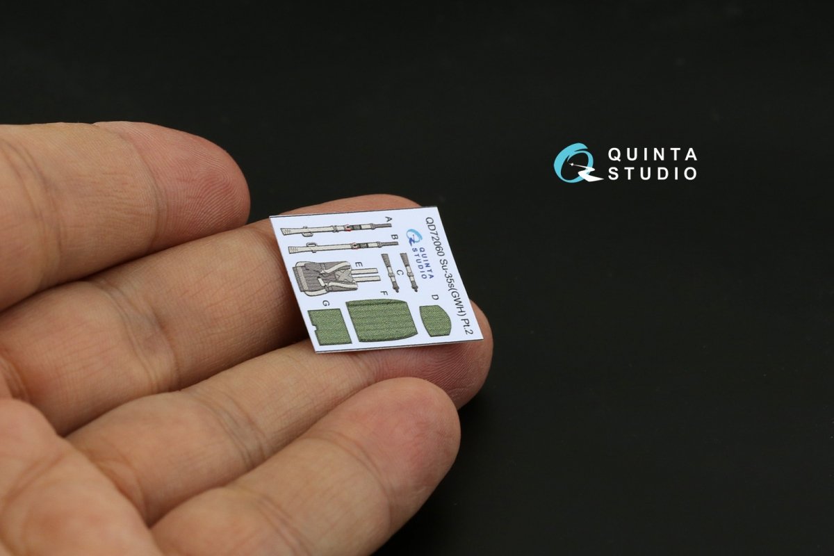 Quinta Studio QD72060 Su-35S 3D-Printed &amp;amp; colored Interior on decal paper (GWH) 1/72 – image 4