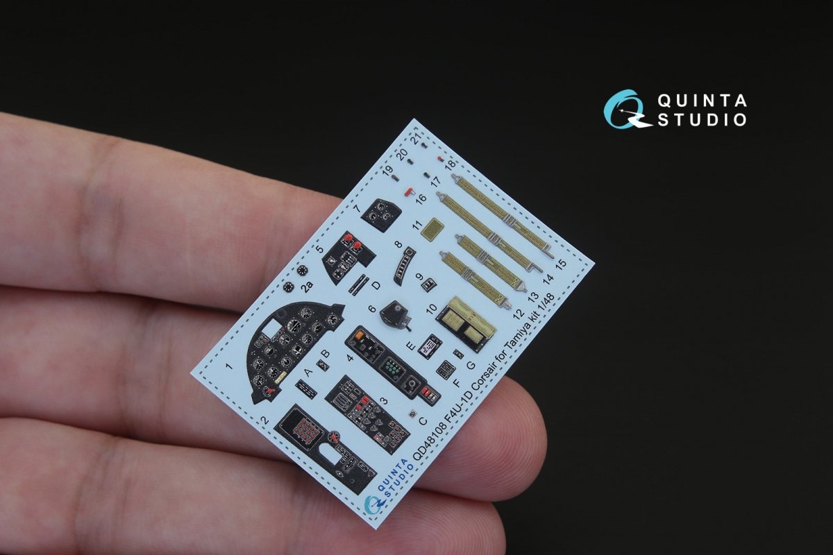 Quinta Studio QD48108 F4U-1D 3D-Printed &amp;amp; coloured Interior on decal paper (for Tamiya kit) 1/48 – zdjęcie 5