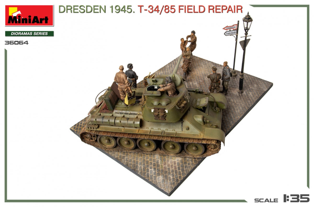 MiniArt 36064 Dresden 1945. T-34/85 Field Repair. BIG SET 1/35 – zdjęcie 8
