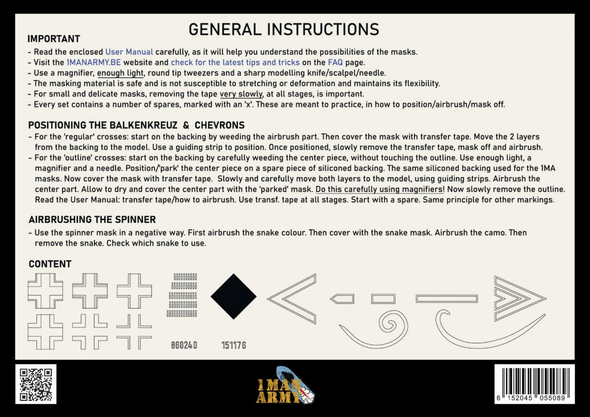 1 Man Army 48GEN523 Focke Wulf 190 A-Series Balkenkreuz Tail Markings 1/48 – zdjęcie 2