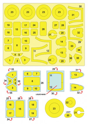 Omask 54037 P-51B Mustang double-sided mask (for Tamiya) 1/48 – zdjęcie 2
