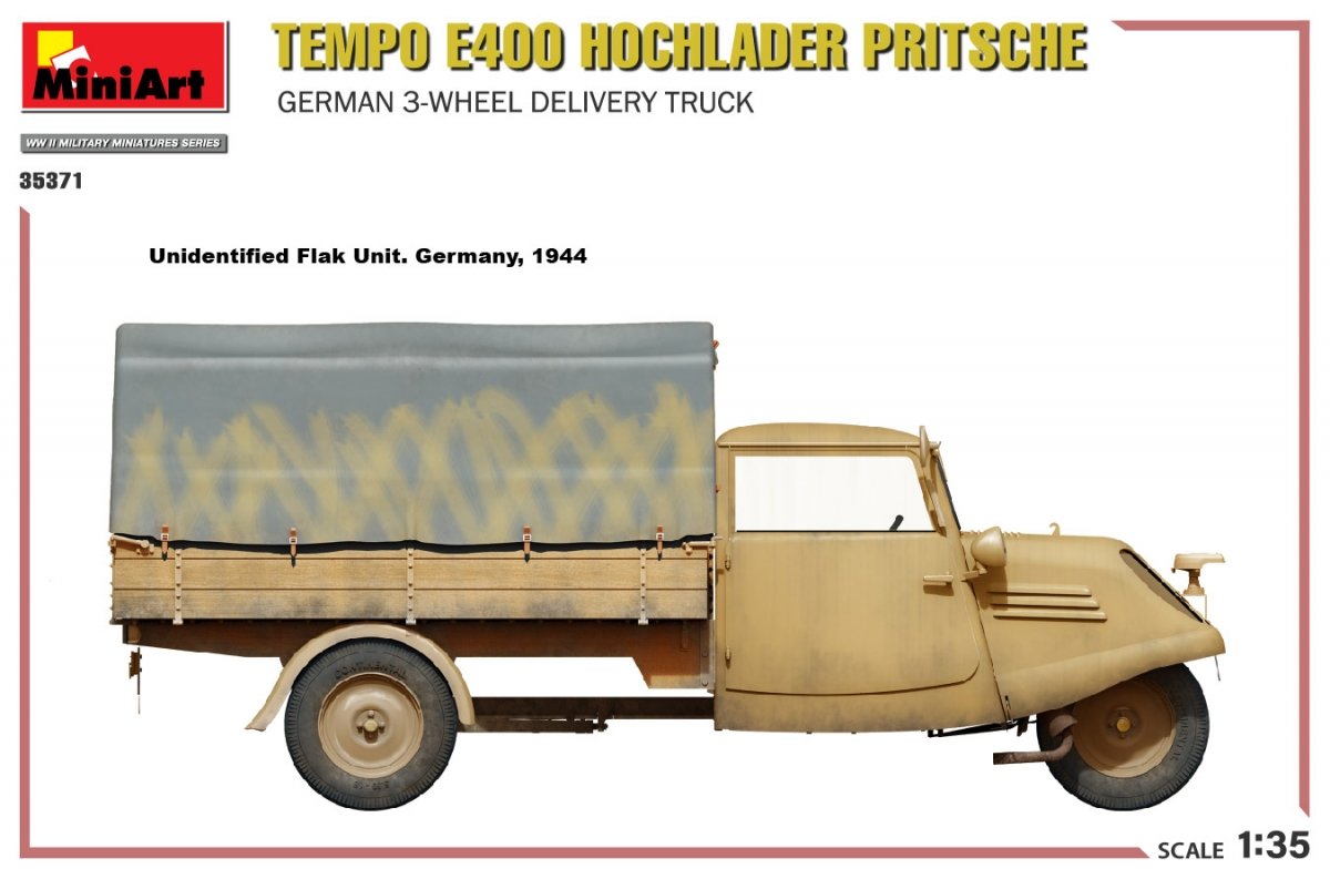 MiniArt 35371 Tempo E400 Hochlader Pritsche German 3-wheel delivery truck 1/35 – zdjęcie 18