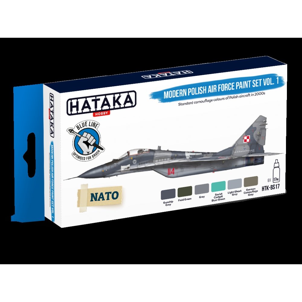 Coffret de peinture Hataka HTK-BS17 pour l'armée de l'air polonaise moderne, vol. 1 