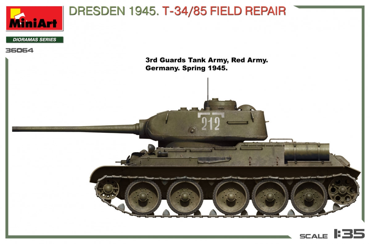 MiniArt 36064 Dresden 1945. T-34/85 Field Repair. BIG SET 1/35 – zdjęcie 9