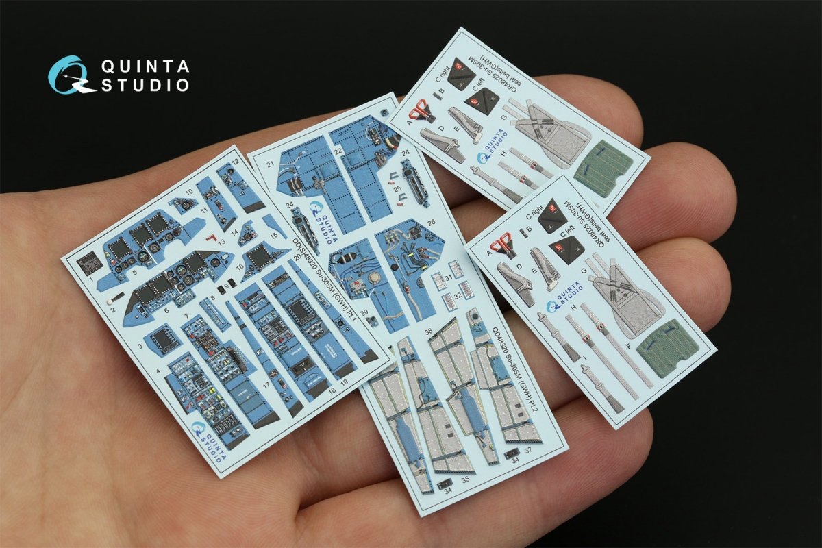 Quinta Studio QD48320 Su-30SM 3D-Printed &amp;amp; colored Interior on decal paper (GWH) 1/48 – image 3