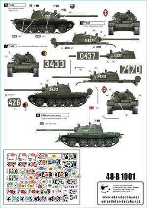 Star Decals 48-B1001 T-55A Tanks 1. Cold War. Soviet (Army and Naval Infantry), Poland, Hungary, Czechoslovakia, Germany (DDR), Romania and Jugoslavia 1/48 – image 2