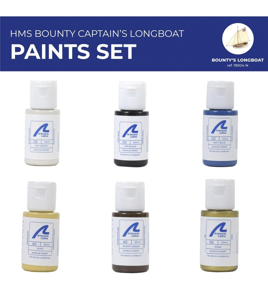 ARTESANIA LATINA 277PACK26 Zestaw farb akrylowych 6x20 ml - HMS Bounty Jolly Boat