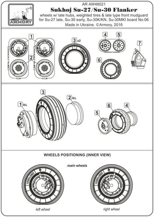 Armory Models AW48021 Sukhoj Su-27 / Su-30 Flanker wheels 1/48 – zdjęcie 6