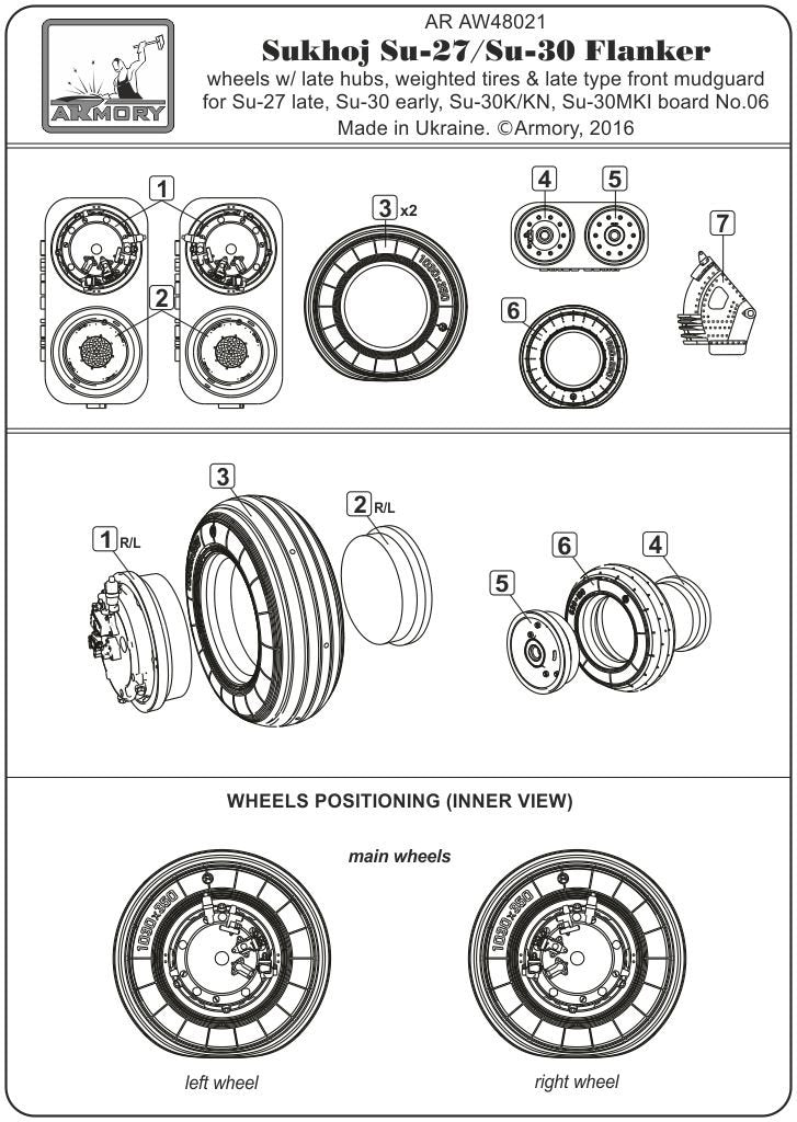 Armory Models AW48021 Sukhoj Su-27 / Su-30 Flanker wheels 1/48 – zdjęcie 6