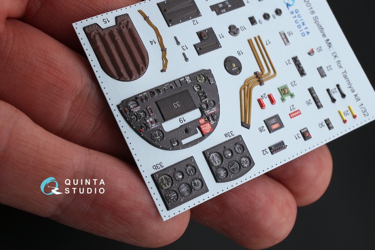 Quinta Studio QD32018 Spitfire Mk.IX 3D-Printed &amp;amp; colored Interior on decal paper (for Tamiya kit) 1/32 – image 3