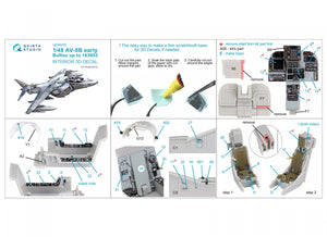 Quinta Studio QD48305 AV-8B Early 3D-Printed &amp;amp; coloured Interior on decal paper (Hasegawa) 1/48 – zdjęcie 10