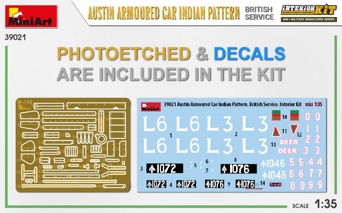 Miniart 39021 AUSTIN ARMORED CAR INDIAN PATTERN. BRITISH SERVICE. INTERIOR KIT 1/35 – image 3