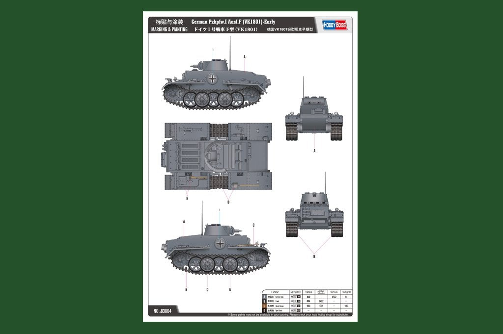 Hobby Boss 83804 German Pz.Kpfw.I Ausf.F (VK18.01)-Early 1/35 – zdjęcie 2