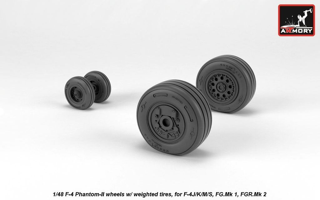 Armory Models AW48325 F-4 Phantom-II wheels w/ weighted tires, late 1/48 – zdjęcie 4