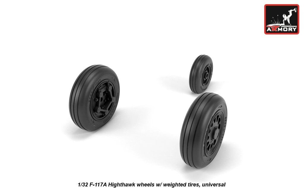 Armory Models AW32305 F-117A Nighthawk wheels w/ weighted tires 1/32 – zdjęcie 2